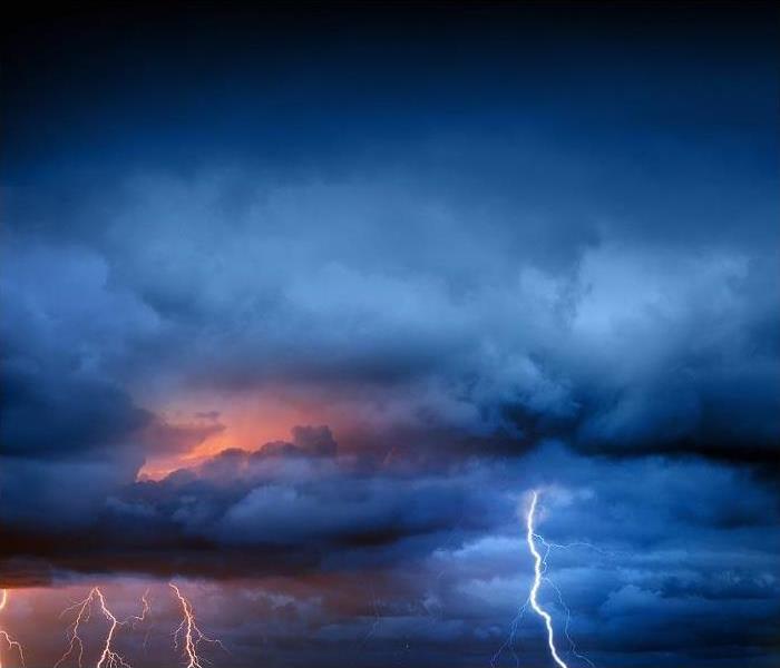 Lightning against a dark sky